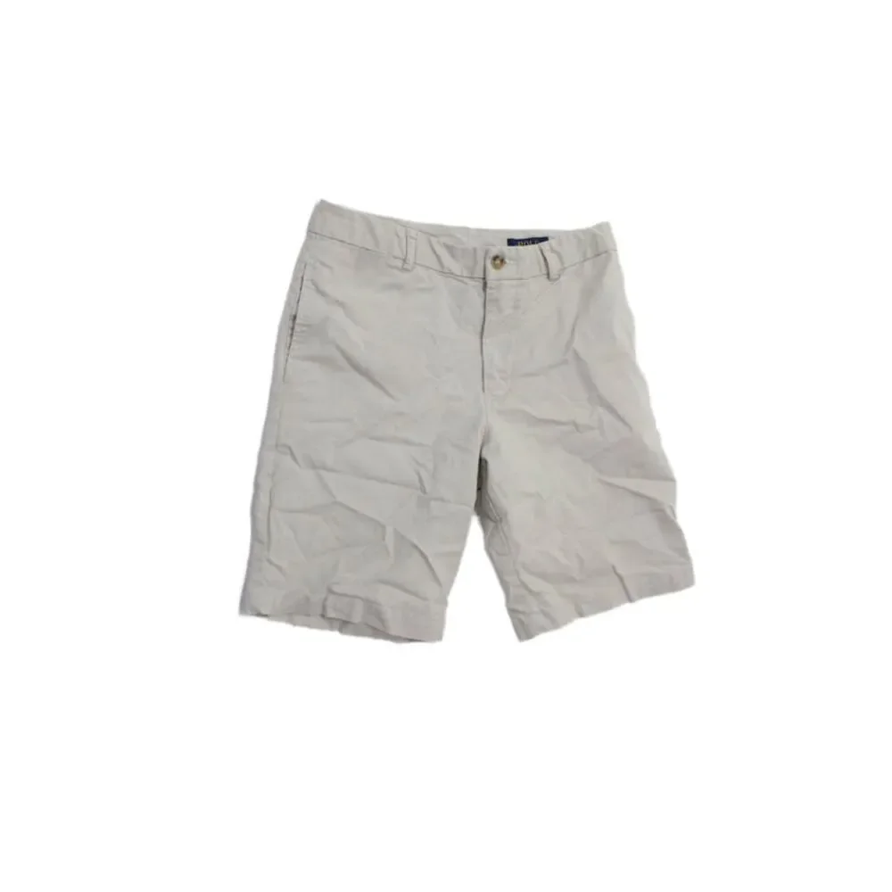 Polo Ralph Lauren Boys Flat Front Button Waist Chino Shorts Beige Size 16